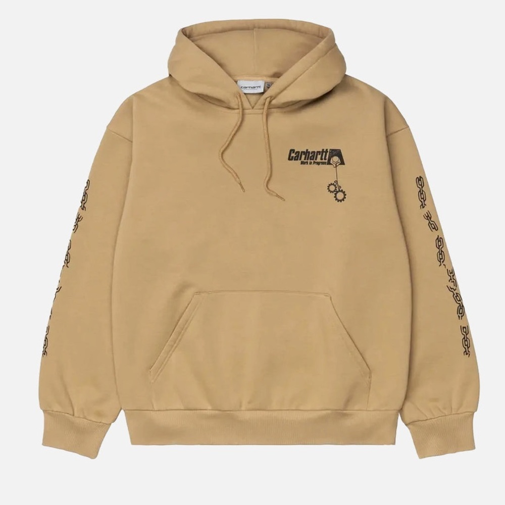 Carhartt WIP Hooded Scramble Sweatshirt Dusty H Brown Tan Unisex Size M